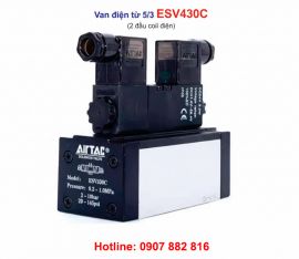 Van điện từ khí nén 5/3 Airtac ESV430C + đế van ESV403M